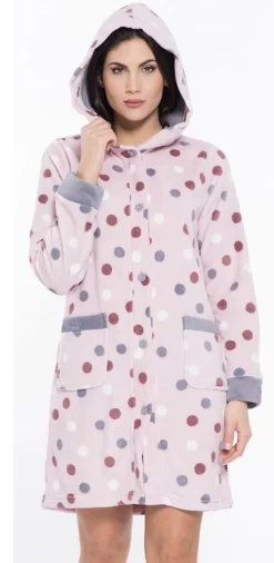 Vestaglia Donna Tutta Aperta Con Bottoni Coral Pile Karelpiu' 9218