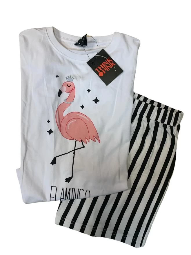 Pigiama Donna Corto 100% Cotone THINK PINK 2001 Outlet 1 Pigiama Donna Corto 100% Cotone THINK PINK 2001 Outlet
