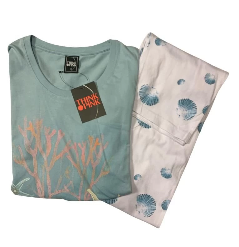 Pigiama Donna 100% Cotone Lungo THINK PINK 2003 Outlet 1 Pigiama Donna 100% Cotone Lungo THINK PINK 2003 Outlet