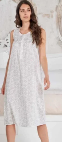 Camicia Da Notte Spalla Larga 100% Cotone Stoffa Linclalor 30813