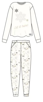 Pigiama Donna Fila 4069 Cotone Caldo Invernale