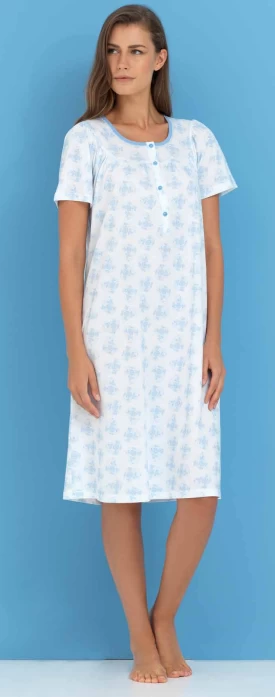 Camicia Da Notte Mezza Manica 100% Cotone Linclalor 74035 Outlet 1 Camicia Da Notte Mezza Manica 100% Cotone Linclalor 74035 Outlet