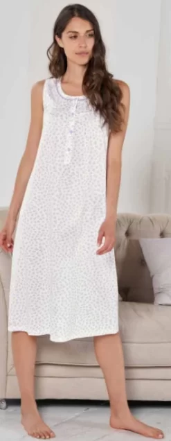 Camicia Da Notte Spalla Larga 100% Cotone Jersey Linclalor 74452