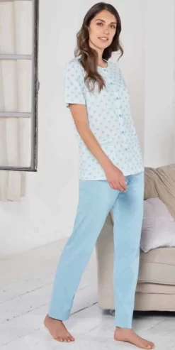 Pigiama Donna M/M Aperto 100% Cotone Jersey Linclalor 74461