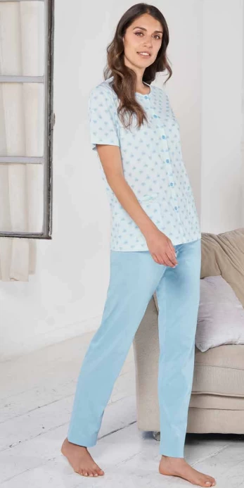 Pigiama Donna M/M Aperto 100% Cotone Jersey Linclalor 74461 1 Pigiama Donna M/M Aperto 100% Cotone Jersey Linclalor 74461