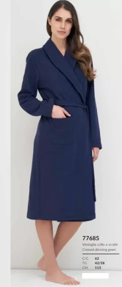 Vestaglia Donna Incrociata Cotone Felpato Linclalor 77685