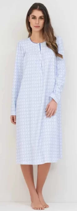 Camicia Da Notte Cotone Caldo Interlock Invernale Linclalor 92628