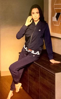 Tuta Donna Aperta Fila 4065 Cotone Felpato Invernale -Lingerie Femminile Negozio b4065