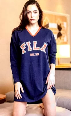 Abito Casa Maxi Maglia Donna Fila 4072 Cotone Pesante Invernale -Lingerie Femminile Negozio b4072