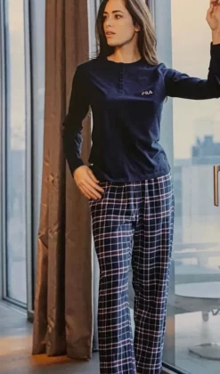 Pigiama Donna Fila 4075 Cotone Caldo Invernale 5 Pigiama Donna Fila 4075 Cotone Caldo Invernale -Lingerie Femminile Negozio b4075