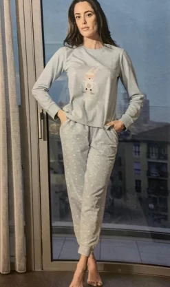 Pigiama Donna Fila 4067 Cotone Caldo Invernale -Lingerie Femminile Negozio c4067