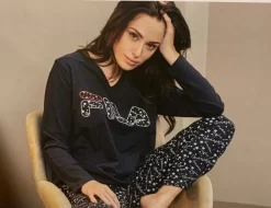 Pigiama Donna Fila 4072 Cotone Caldo Invernale -Lingerie Femminile Negozio c4072