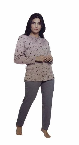 Pigiama Donna Caldo Cotone Aperto Calibrato Karelpiu' 9099 1 Pigiama Donna Caldo Cotone Aperto Calibrato Karelpiu' 9099