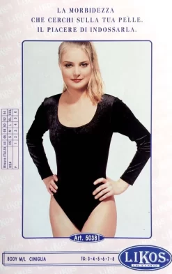 Body Donna Maglia Manica Lunga Ciniglia Likos