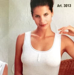 Canottiera Donna Spalla Larga Cotone 100% Ciesseti 3013 Fine Serie