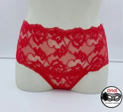 Slip Donna Coulotte Rosso Tutto Pizzo Diva By Prive' 2118