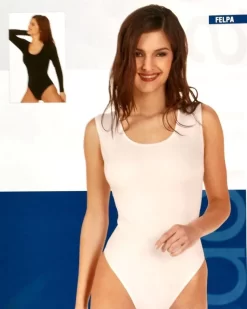 Body Donna Canottiera Spalla Larga Cotone Felpato Nottingham BV1111W