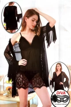 Completo Donna Vestaglia E Babydoll Sexy Diva By Prive'