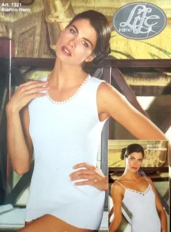 Canottiera Donna Spalla Larga 100% Cotone Life Art.1321