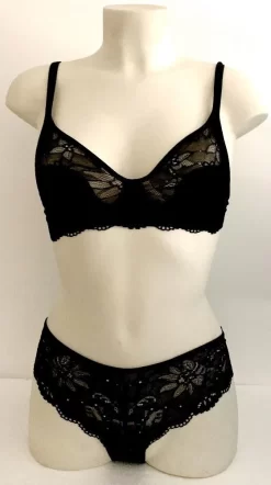 Completo Donna Reggiseno E Slip Pizzo Sielei 1620 Scontatissimo