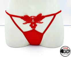 Perizoma Donna Rosso Pizzo Macrame' E Tulle Diva By Prive 1466